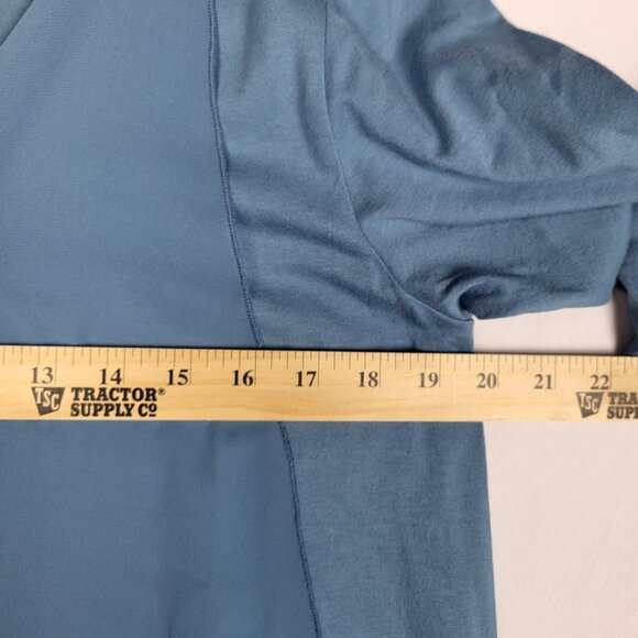 Soft Surroundings Dress Women's Medium Blue Asymmetric Flowy Long Sleeve Classic - Picture 8 of 9